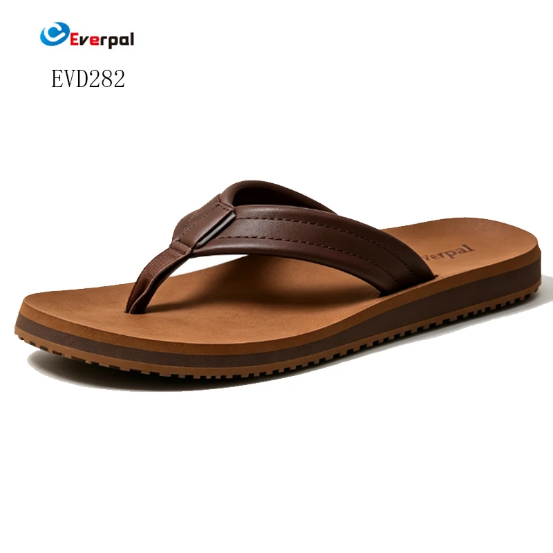 Tongs en cuir véritable pour hommes, sandales de plage